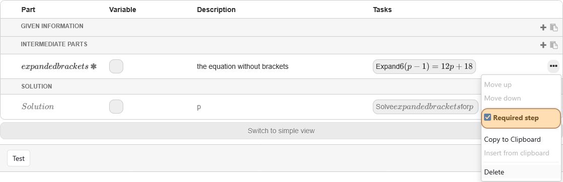 The dropdown The dropdown