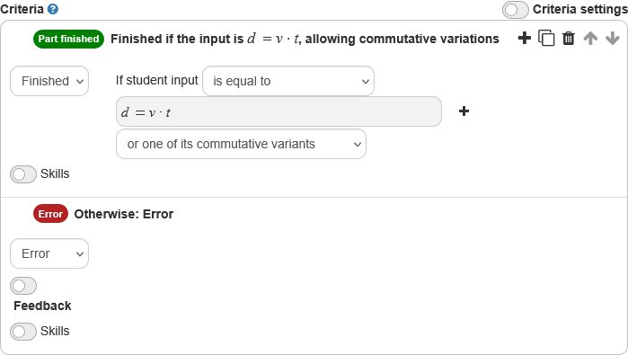 The criteria definition The criteria definition